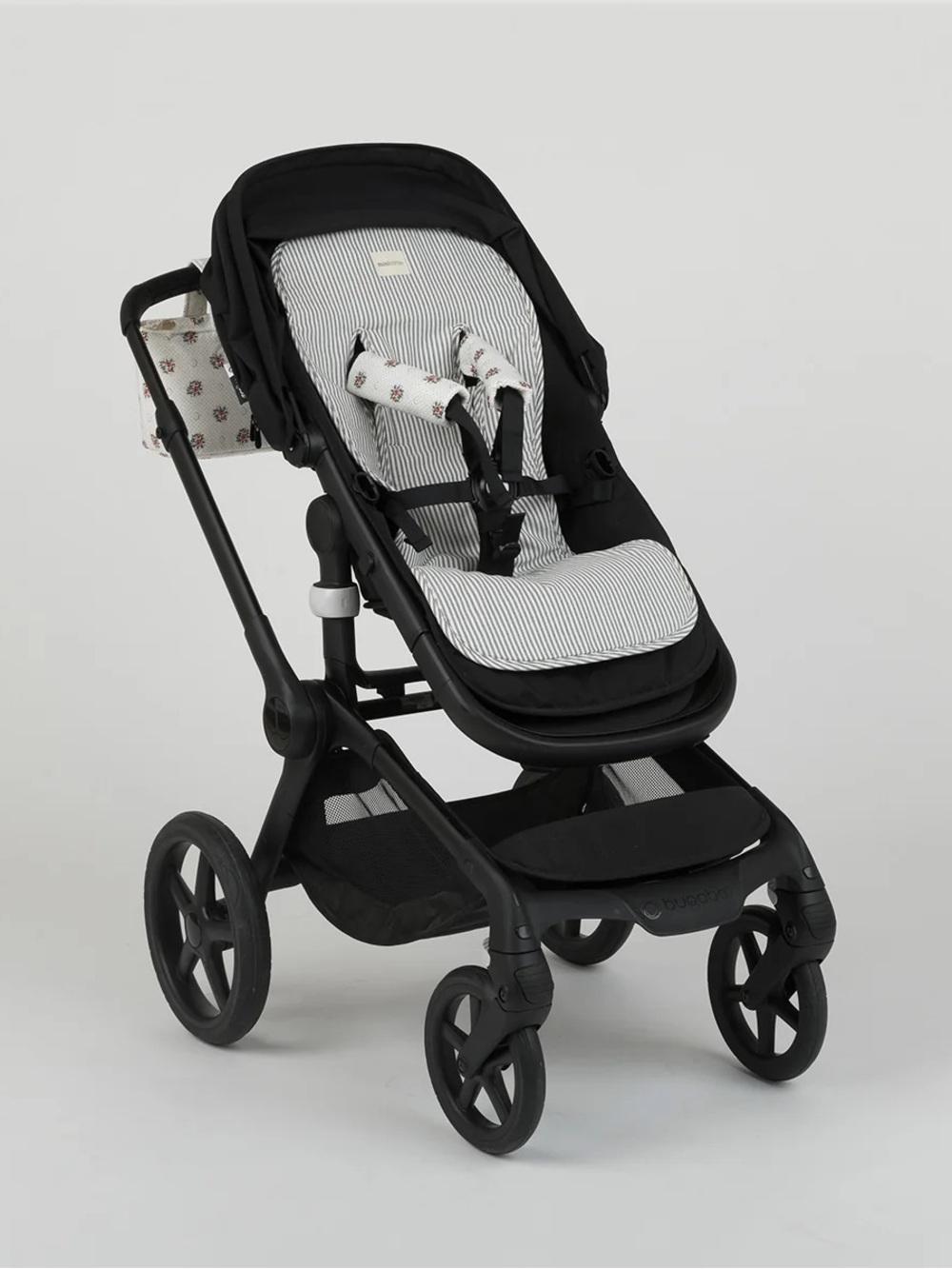 Minicoton Denim Stripes Stroller Liner & Strap Protector Provence